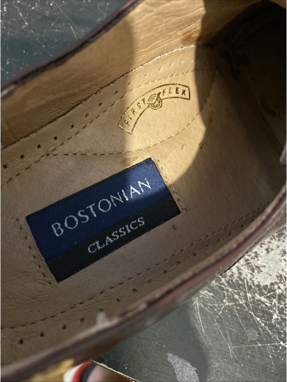 Bostonian 25039 First Flex Burgundy Leather Cap Toe Dress Shoe Men’s Size 8